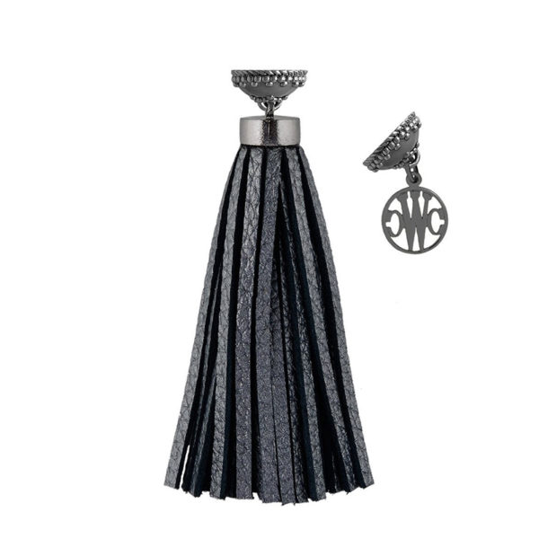 Baja Gunmetal Leather Tassel