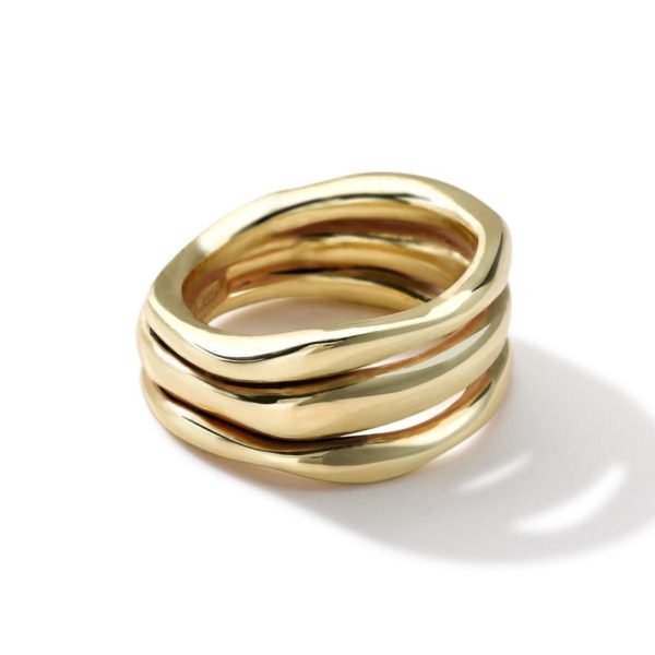 18k Smooth Squiggle Triple Band Ring