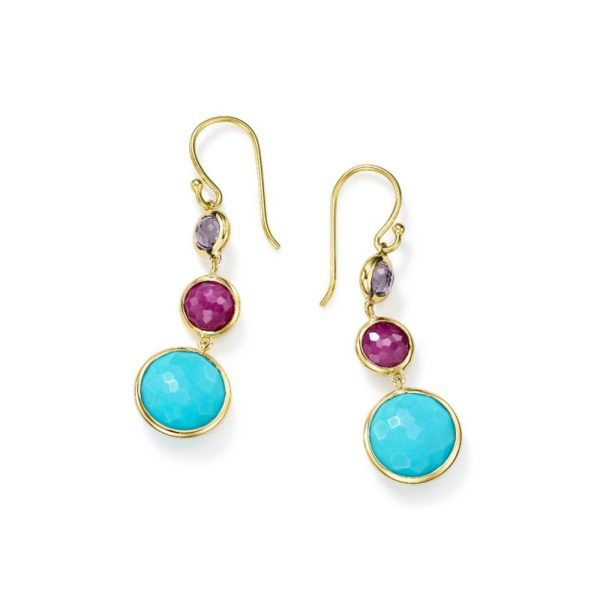18k Lollipop Lollitini 3 Stone Drop Earrings in Multi Colorway