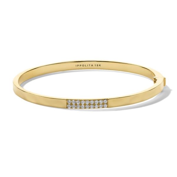 18k Stardust 3 Station Bangle with Diamonds