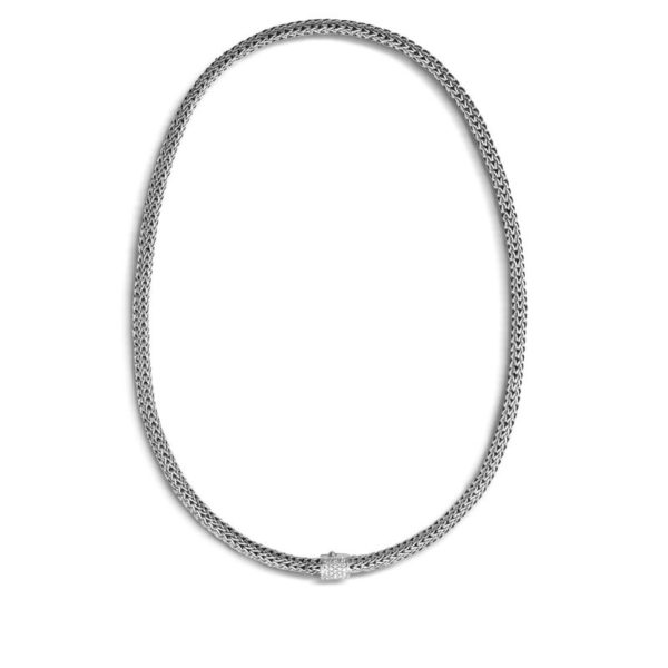 Classic Chain Collection 18"" 5mm Chain With Pave Diamond Clasp