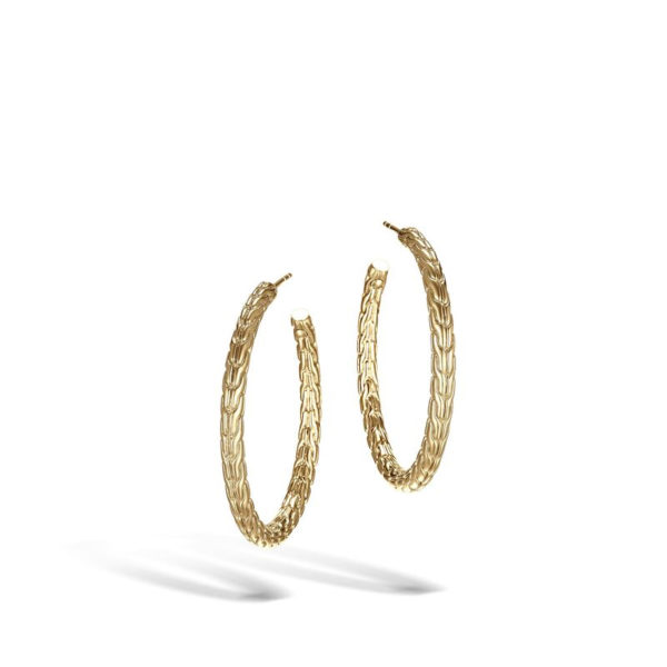 Classic Chain Collection Yellow Gold Medium Hoop Earring