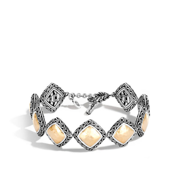 Classic Chain Collection Hammered Link Bracelet