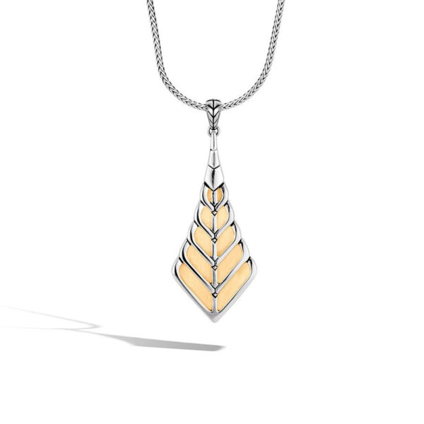 Classic Chain Collection Two Tone Modern Chain Pendant Necklace