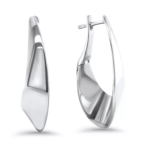 U-Curve Sterling Silver Hoop Earrings - Underwoods Jewelers