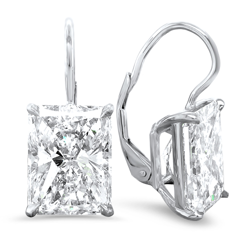4.03 carat TW Radiant Lab Diamond Studs | Lauren B Jewelry