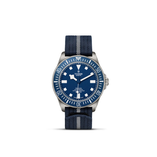 TUDOR Pelagos FXD Titanium case, 42mm in diameter, 12.75mm thick, 52mm from lug to lug, satin-brushed finish Fixed bracelet bars steel case back - M25707B-0001 at Underwood Jewelers