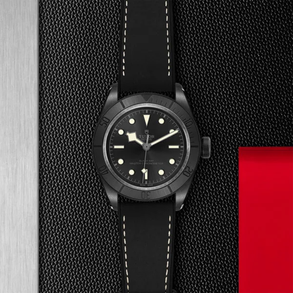 TUDOR Black Bay Ceramic 41mm maTT black ceramic case with micro-blasted finish and monobloc middle case Open case back in black-PVD-Treated 316L steel with sapphire crystal - M79210CNU-0001 at Underwood Jewelers