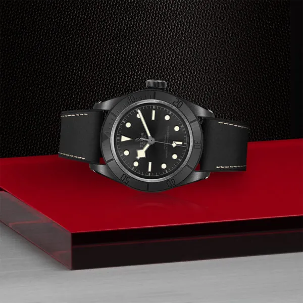 TUDOR Black Bay Ceramic 41mm maTT black ceramic case with micro-blasted finish and monobloc middle case Open case back in black-PVD-Treated 316L steel with sapphire crystal - M79210CNU-0001 at Underwood Jewelers