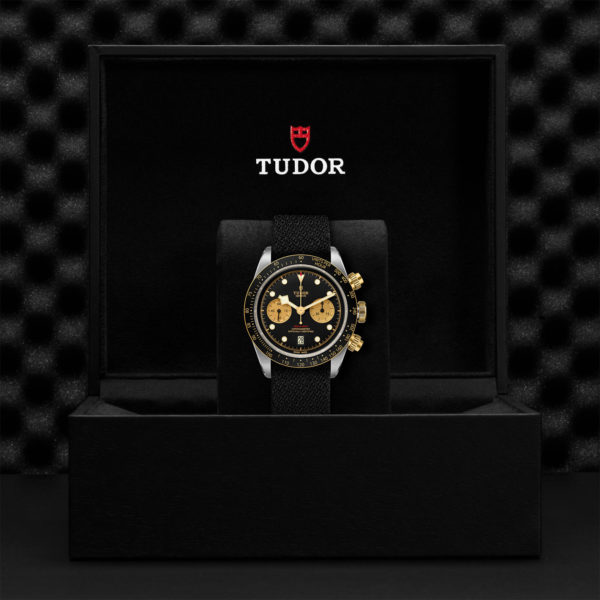 TUTOR Black Bay Pro Watch with a 41mm Steel Case, Black Fabric Strap (M79363N-0003) Black Presentation Box