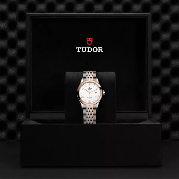 TUDOR 1926 Watch with a 28mm Steel Case, Rose Gold Bezel (M91351-0009) Black Presentation Box