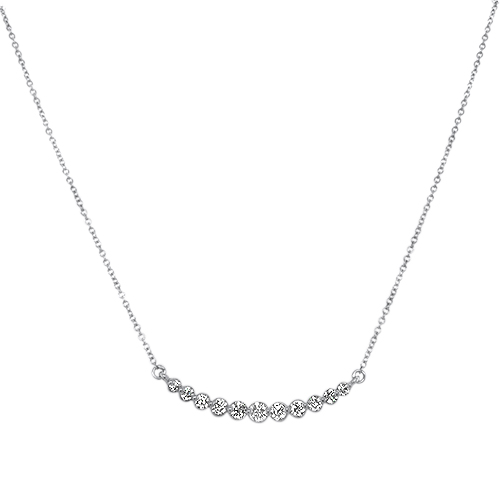 Curved Bar Diamond Necklace