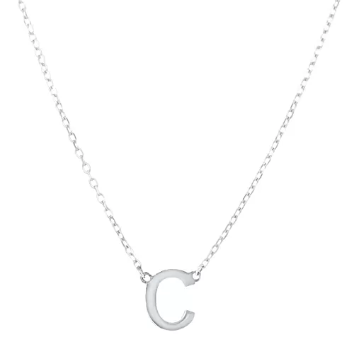C initial hotsell necklace silver
