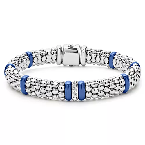 Single Station Diamond Caviar Bracelet