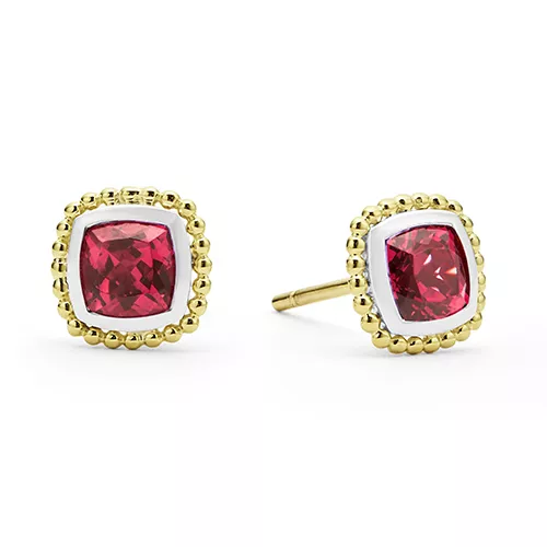 Garnet Caviar Stud Earrings