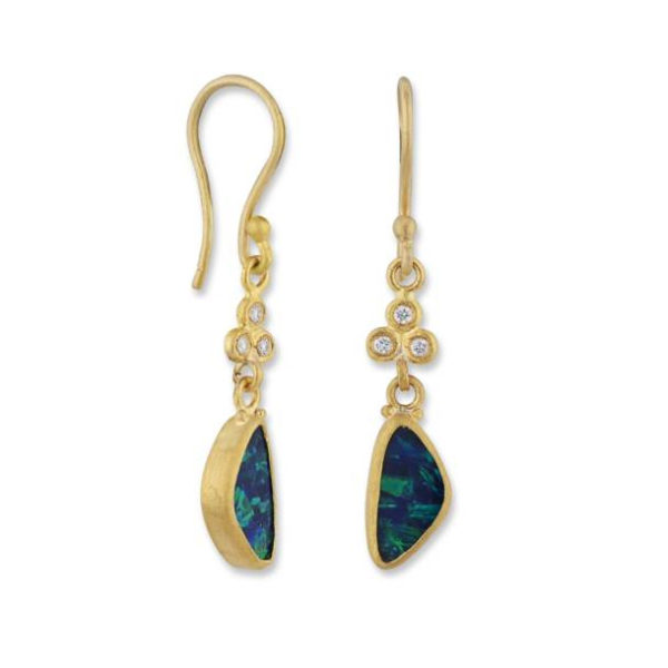 "Ocean" Opal & Diamond Earrings
