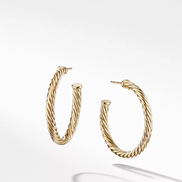 Cablespira Hoop Earrings in 18K Yellow Gold