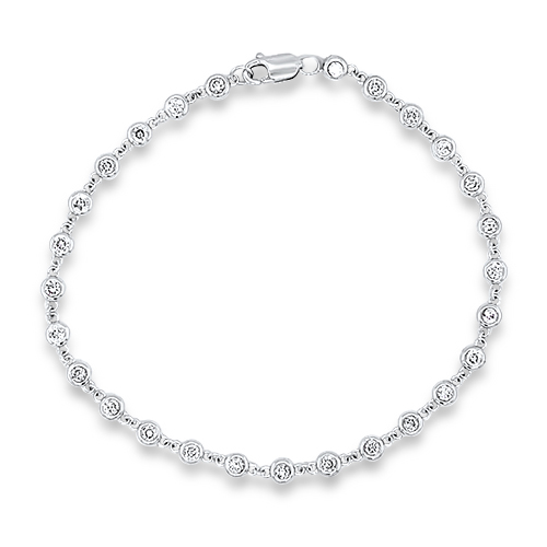 14kt White Gold Diamond by the Inch Bracelet