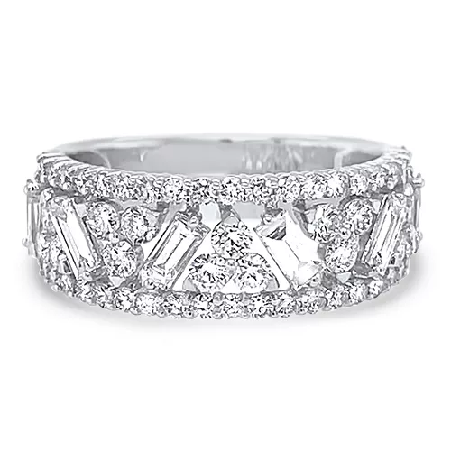 3Row ZigZag Diamond Band Ring Underwoods Jewelers