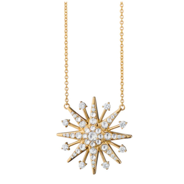 gold diamond star necklace 1.54ct