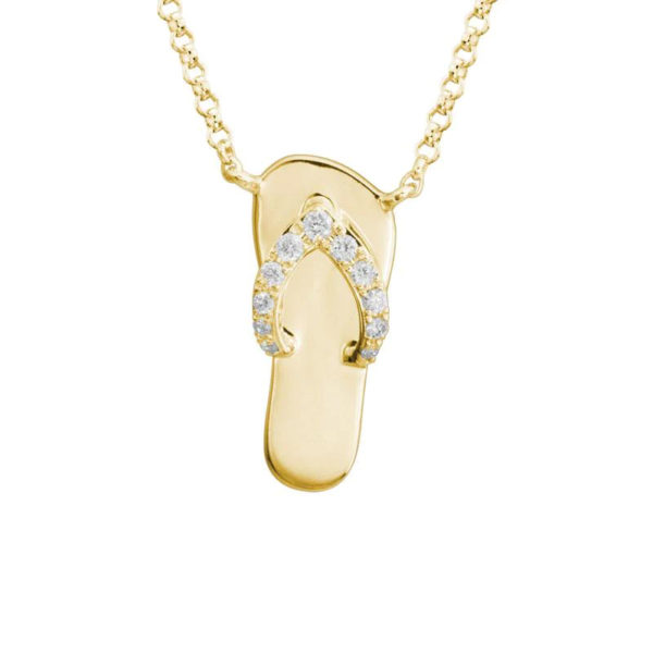 Yellow Gold Diamond Flip Flop Necklace Underwoods Jewelers