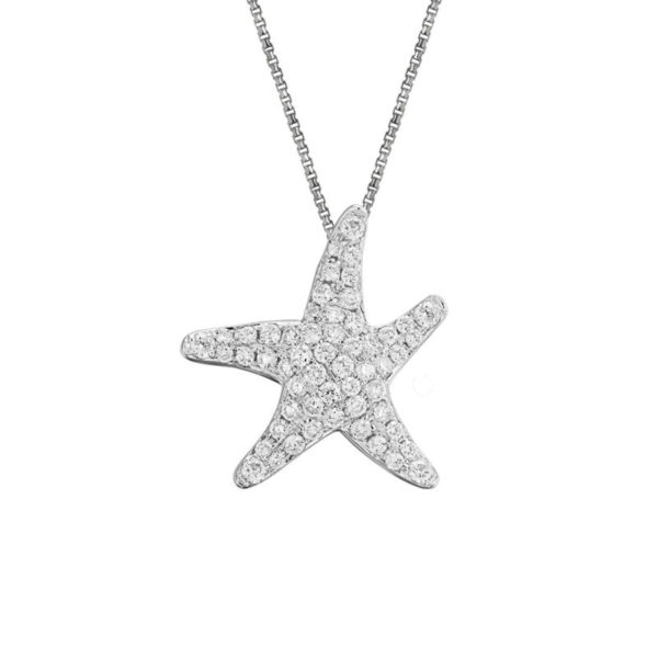 Medium Diamond Starfish Necklace