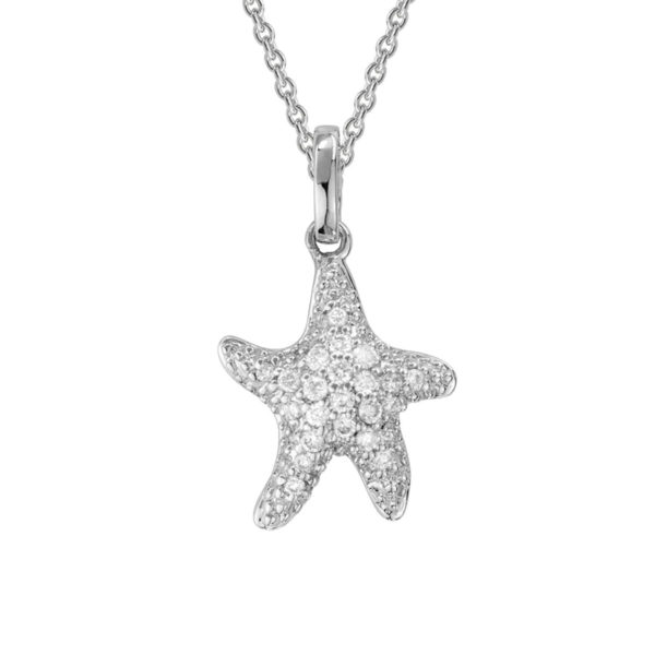Small Diamond Starfish Necklace