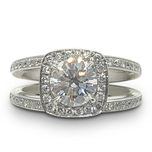 Split Shank Forevermark Halo Ring