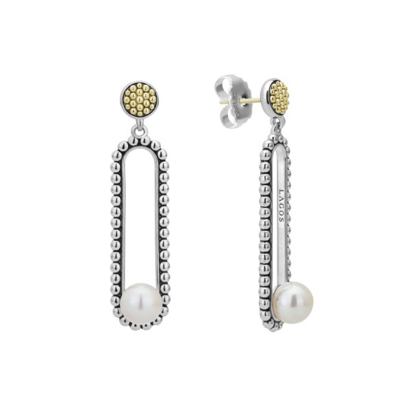 Luna Pearl Oblong Drop Earrings