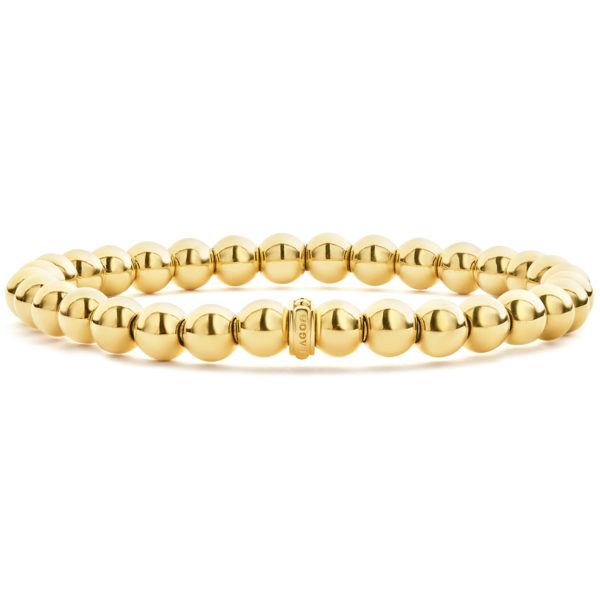 Caviar Gold 6mm Beaded Stretch Bracelet