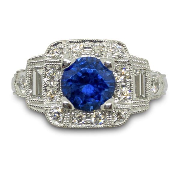 Antique Style Ceylon Sapphire Ring