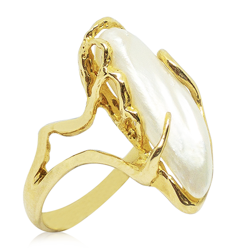 Elongated Freshwater Pearl Ring