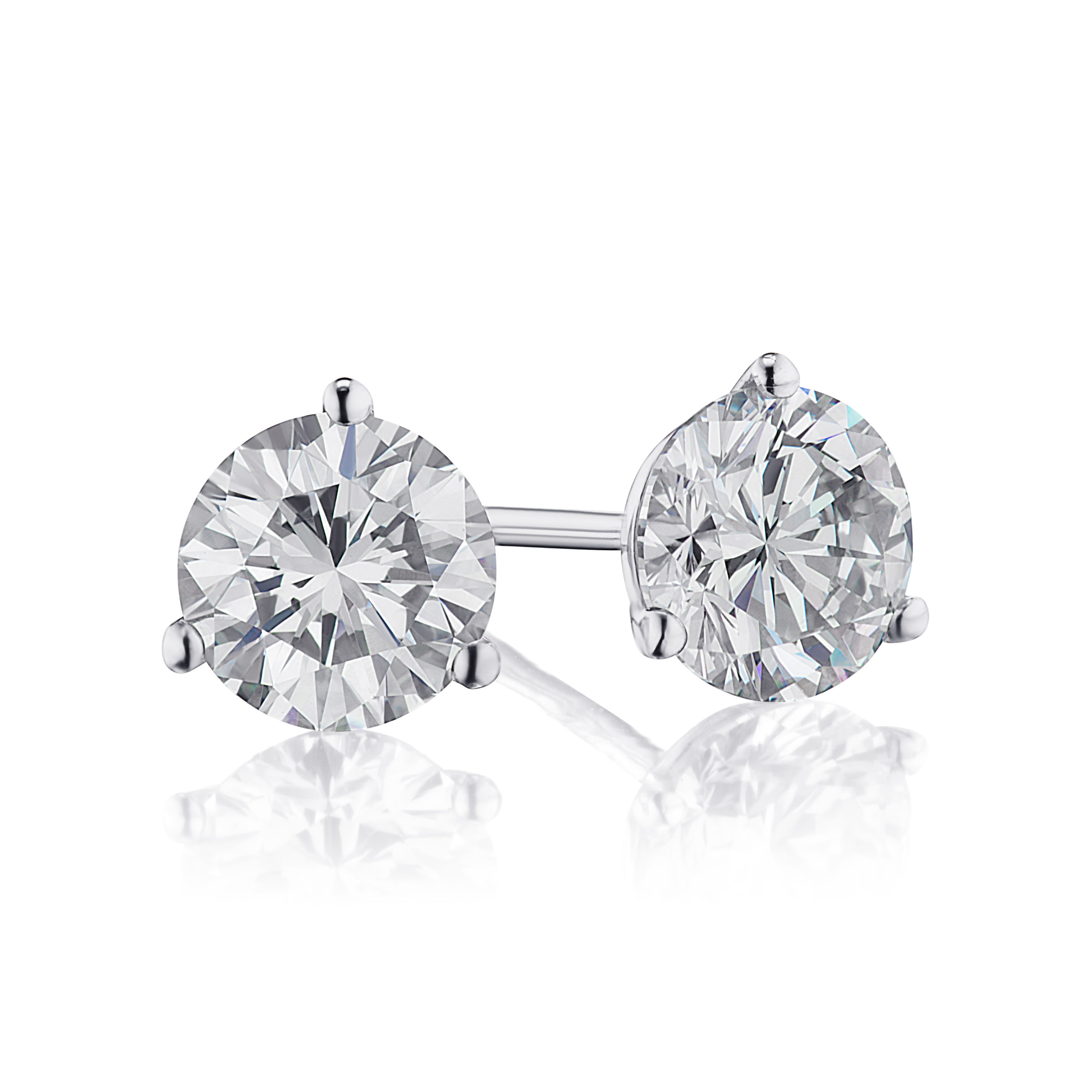 Round Diamond Stud Earrings 1.44 carat total weight at Dia