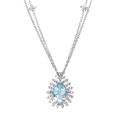 Double Strand Aquamarine Pendant