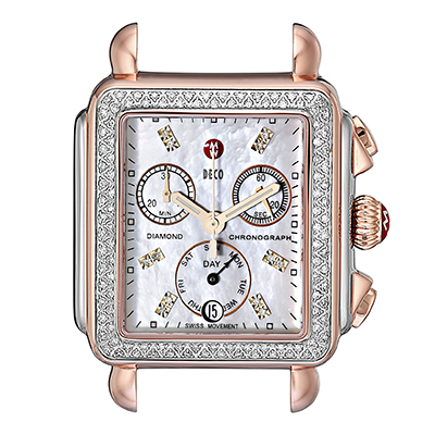 michele deco rose gold watch