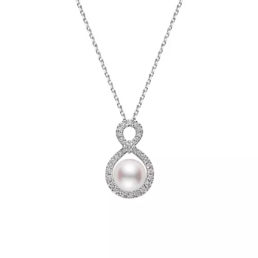Infinite pearl on sale and diamond necklace