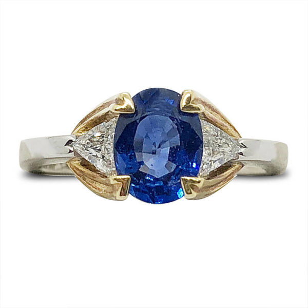 Platinum  & Yellow Gold Sapphire Ring