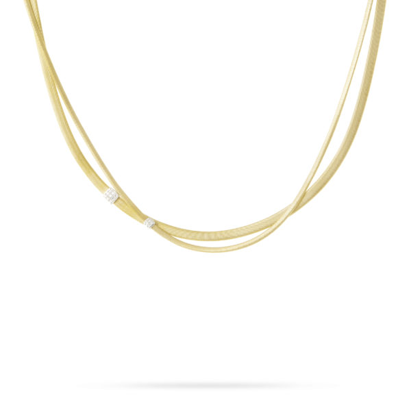 Masai Two Strand Diamond Necklace in Yellow Gold