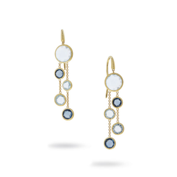 Jaipur Mixed Blue Topaz Two Strand Earrings