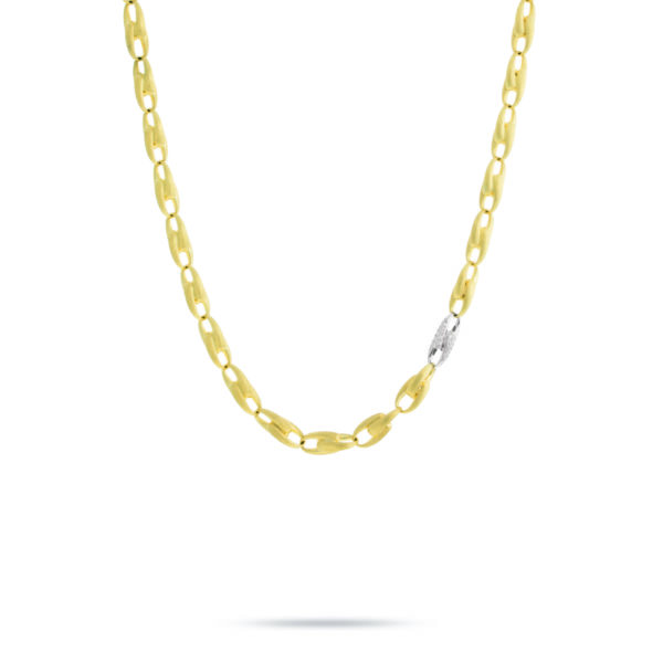 Lucia Yellow Gold and Diamond Medium Link Chain Necklace