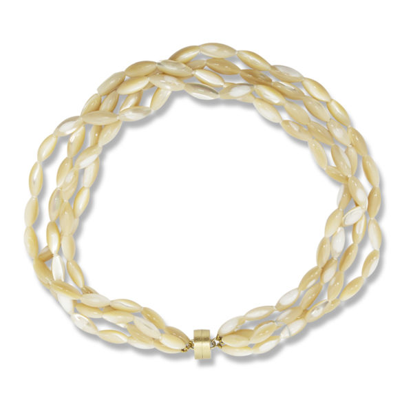 Mother of Pearl Oval 4 Strand Necklace
