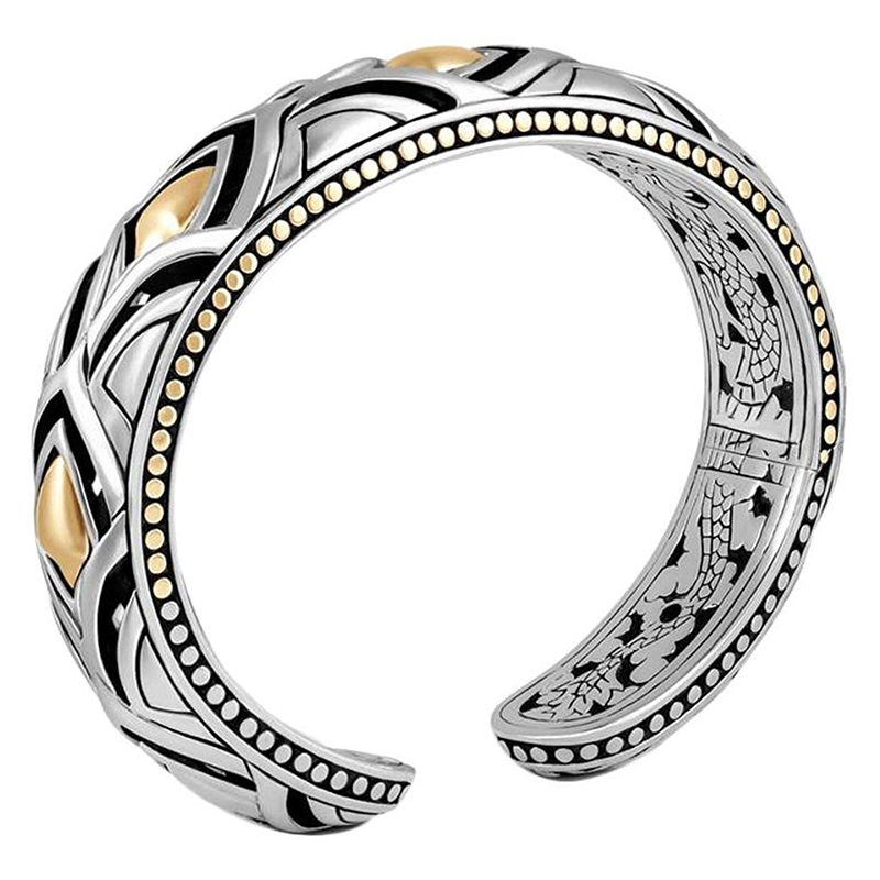 Legends Collection Naga Two Tone Slim Kick Cuff Bracelet