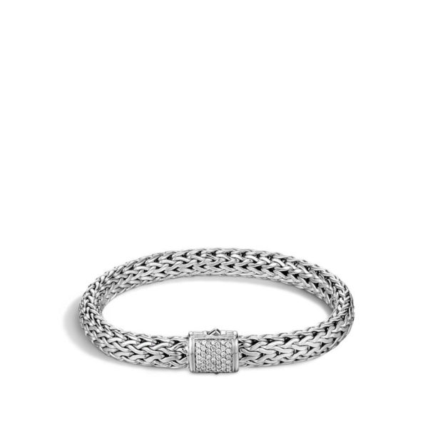 Classic Chain Collection 7.5mm Pave Diamond Bracelet Size S