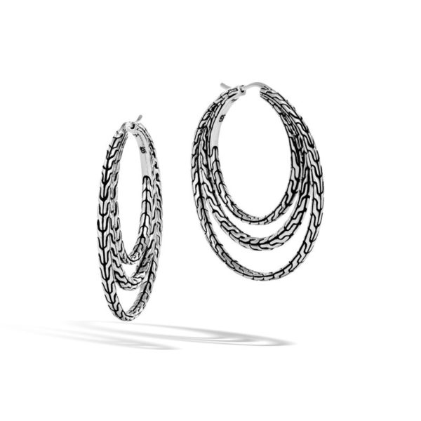 Classic Chain Collection Medium Triple Hoop Earring