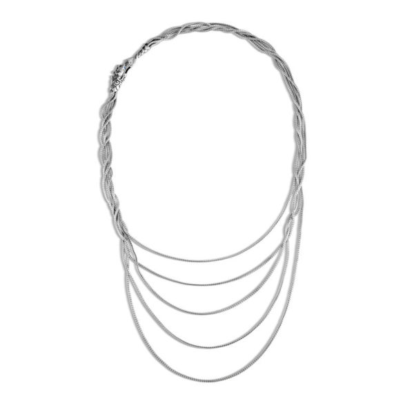 Legends Collection Naga 30"" Multi Row Necklace with Black Sapphire & Black Spinel