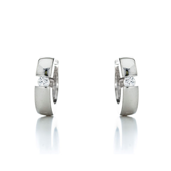 Sterling Silver Single Diamond Huggies