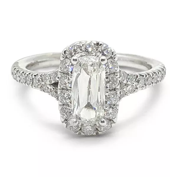 Elongated Cushion Cut Engagement Ring
