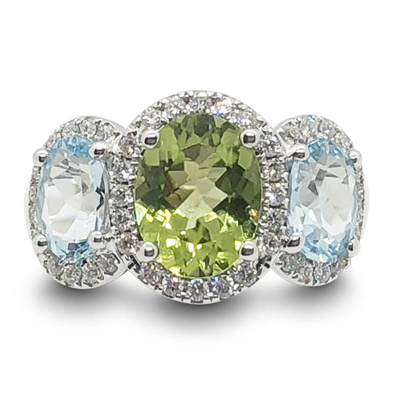 Peridot Blue Topaz Ring Underwoods Jewelers