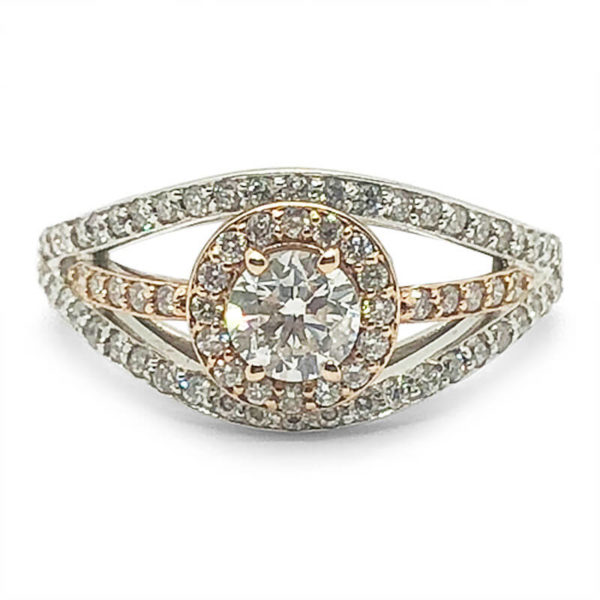 Rose & White Gold Diamond Engagement Ring