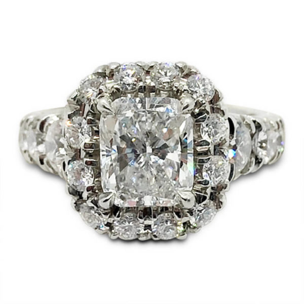 Radiant Diamond Engagement Ring with Halo